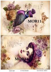 Vintage Mor Konseptli Pirinç Dekopaj Model : MOR11 - Line Art