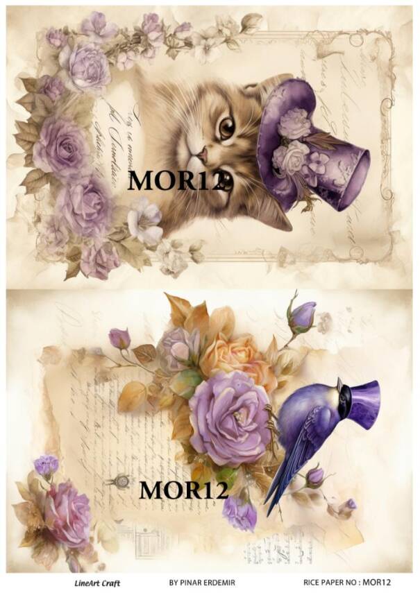 Vintage Mor Konseptli Pirinç Dekopaj Model : MOR12 - 1