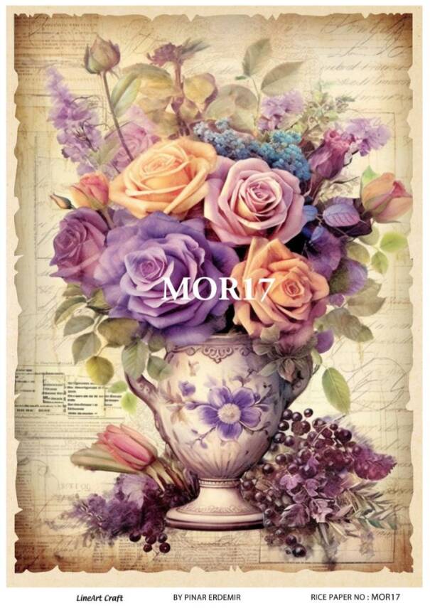 Vintage Mor Konseptli Pirinç Dekopaj Model : MOR17 - 1