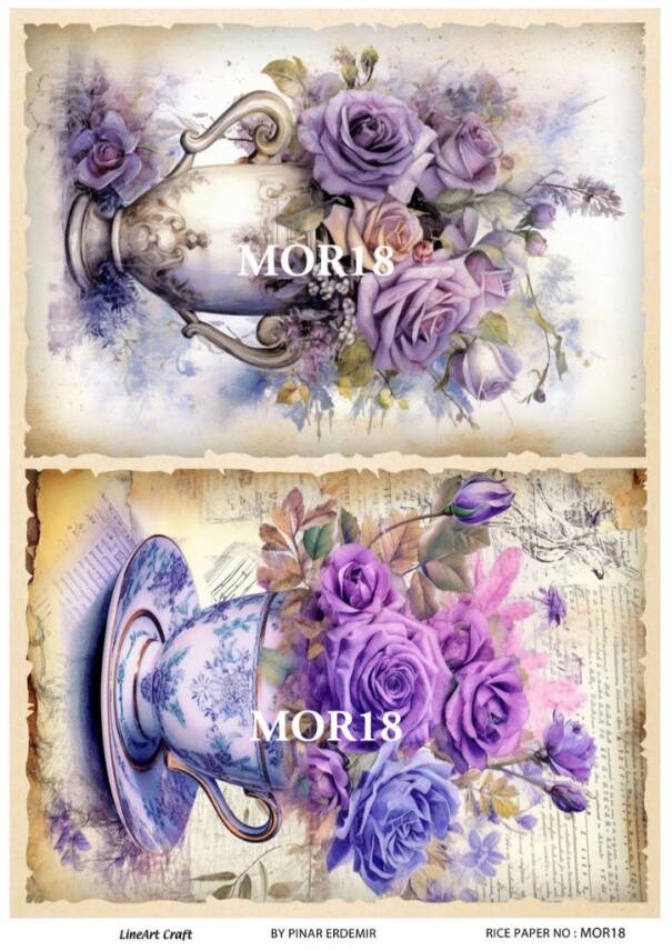 Vintage Mor Konseptli Pirinç Dekopaj Model : MOR18 - 1
