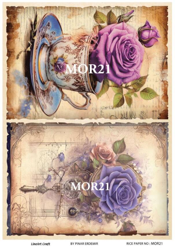 Vintage Mor Konseptli Pirinç Dekopaj Model : MOR21 - 1