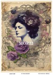 Vintage Mor Konseptli Pirinç Dekopaj Model : MOR22 - Line Art