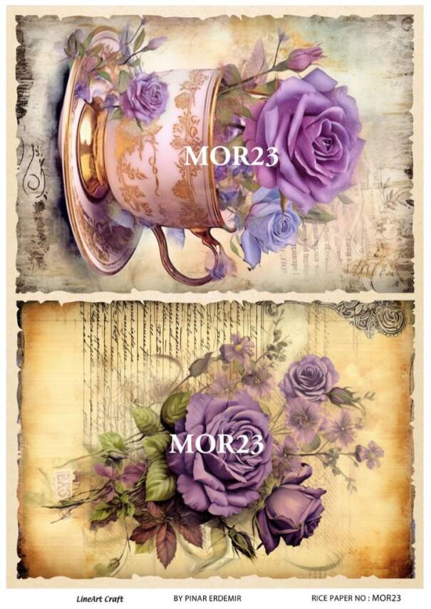 Vintage Mor Konseptli Pirinç Dekopaj Model : MOR23 - 1