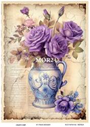 Vintage Mor Konseptli Pirinç Dekopaj Model : MOR24 - Line Art