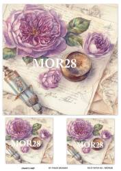 Vintage Mor Konseptli Pirinç Dekopaj Model : MOR28 - Line Art