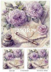 Vintage Mor Konseptli Pirinç Dekopaj Model : MOR29 - Line Art