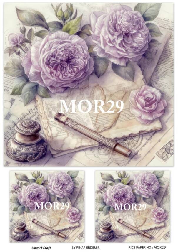 Vintage Mor Konseptli Pirinç Dekopaj Model : MOR29 - 1