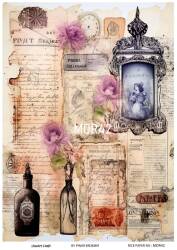 Vintage Mor Konseptli Pirinç Dekopaj Model : MOR42 - Line Art