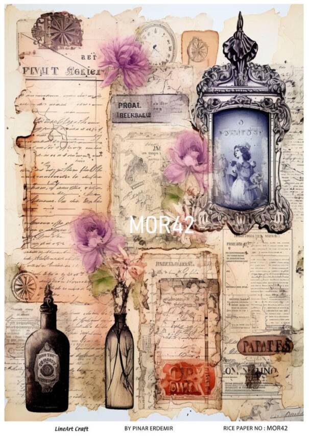 Vintage Mor Konseptli Pirinç Dekopaj Model : MOR42 - 1