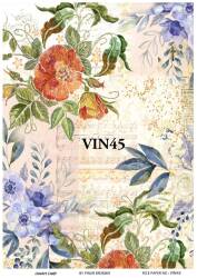 Vintage Nota ve Çiçek Desenli Pirinç Dekopaj Model : VIN45 - Line Art