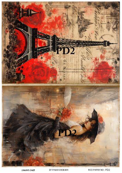 Vintage Paris Day Desenli Pirinç Dekopaj Model : PD02 - 1