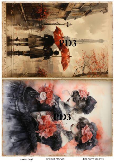 Vintage Paris Day Desenli Pirinç Dekopaj Model : PD03 - 1