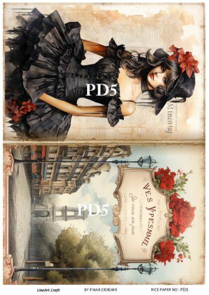 Vintage Paris Day Desenli Pirinç Dekopaj Model : PD05 - 1