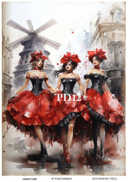 Vintage Paris Day Desenli Pirinç Dekopaj Model : PD12 - 1