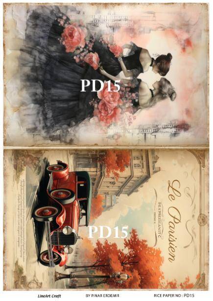 Vintage Paris Day Desenli Pirinç Dekopaj Model : PD15 - 1