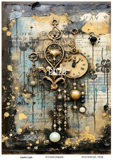 Vintage Paris Day Desenli Pirinç Dekopaj Model : PD28 - 1