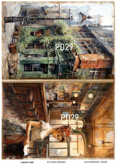 Vintage Paris Day Desenli Pirinç Dekopaj Model : PD29 - 1