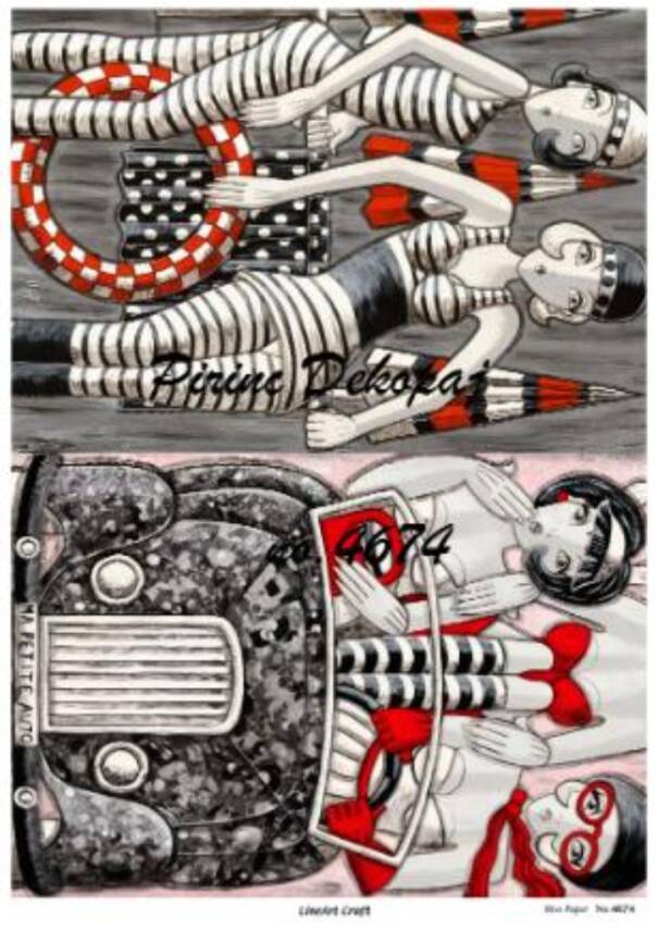 Vintage Retro Kadın Temalı Pirinç Dekopaj Model : 4674 - 1