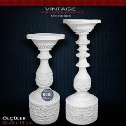 Vintage Şamdan Mumluk (43x13cm) Büyük Boy - Tual Hobi Sanat (1)