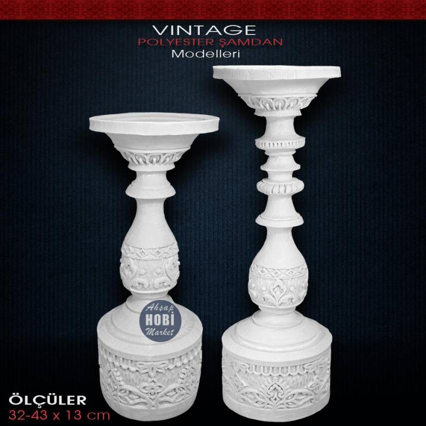 Vintage Şamdan Mumluk (43x13cm) Büyük Boy - 2