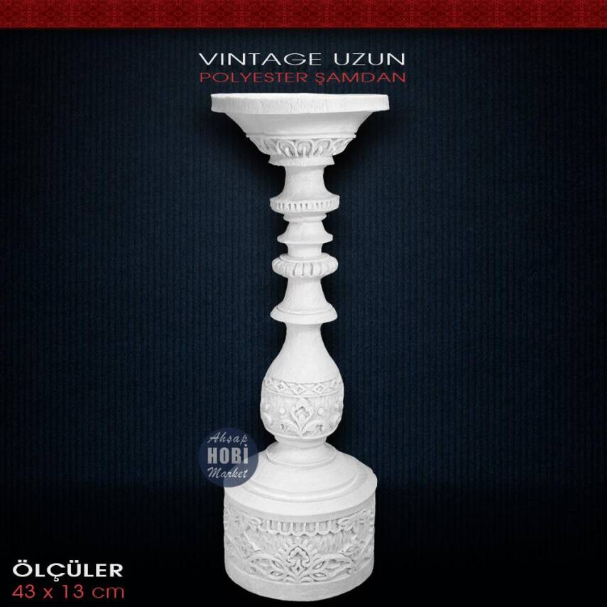 Vintage Şamdan Mumluk (43x13cm) Büyük Boy - 1