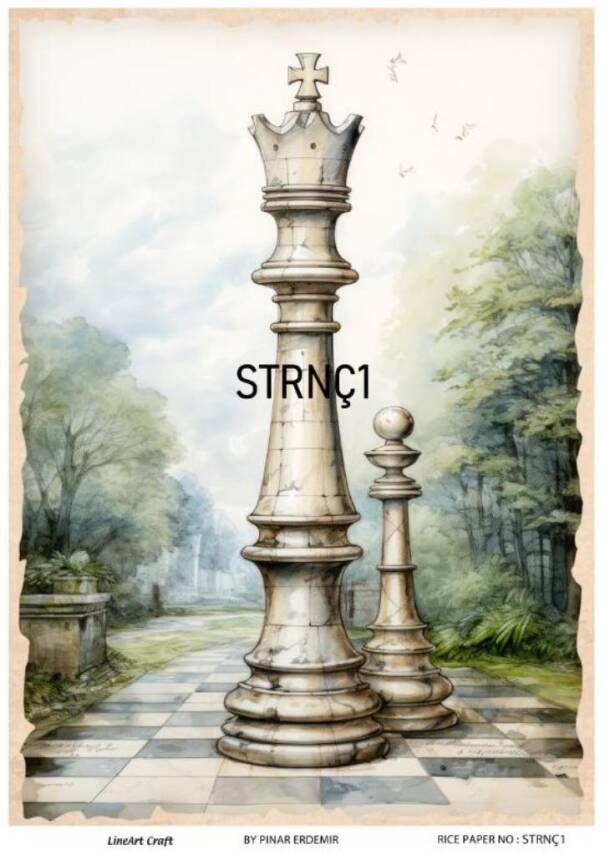 Vintage Satranç Desenli Pirinç Dekopaj Model : STRNÇ01 - 1