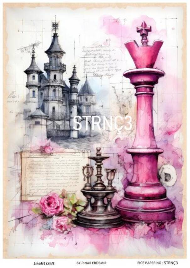 Vintage Satranç Desenli Pirinç Dekopaj Model : STRNÇ03 - 1