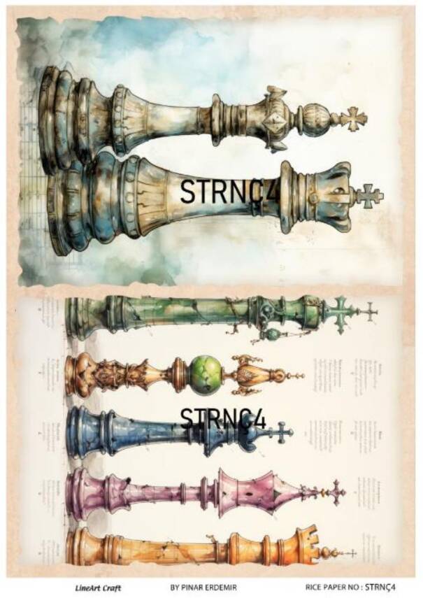 Vintage Satranç Desenli Pirinç Dekopaj Model : STRNÇ04 - 1