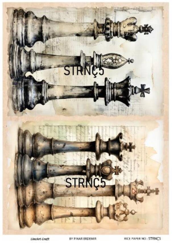 Vintage Satranç Desenli Pirinç Dekopaj Model : STRNÇ05 - 1