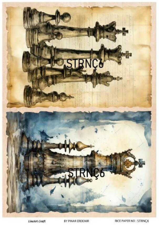 Vintage Satranç Desenli Pirinç Dekopaj Model : STRNÇ06 - 1