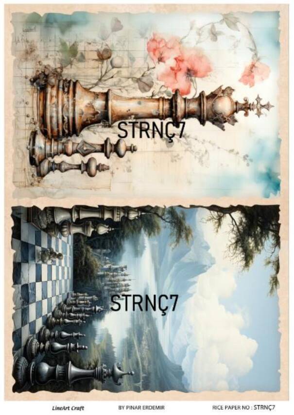 Vintage Satranç Desenli Pirinç Dekopaj Model : STRNÇ07 - 1