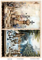 Vintage Satranç Desenli Pirinç Dekopaj Model : STRNÇ09 - Line Art