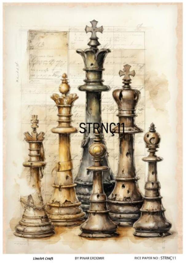 Vintage Satranç Desenli Pirinç Dekopaj Model : STRNÇ11 - 1