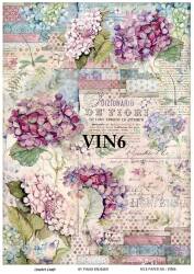 Vintage Yazı ve Çiçek Desenli Pirinç Dekopaj Model : VIN06 - Line Art