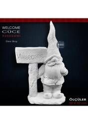 Welcome Cüce Heykeli Dev Boy (52x32 cm) Ham Polyester - Tual Hobi Sanat