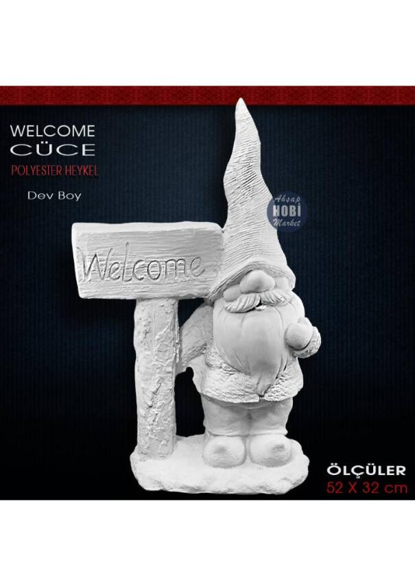 Welcome Cüce Heykeli Dev Boy (52x32 cm) Ham Polyester - 1