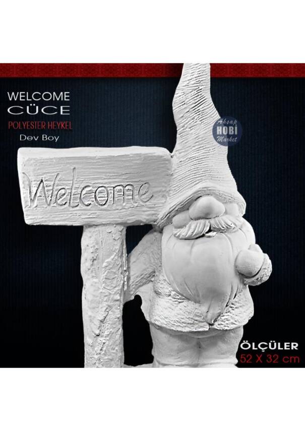 Welcome Cüce Heykeli Dev Boy (52x32 cm) Ham Polyester - 2