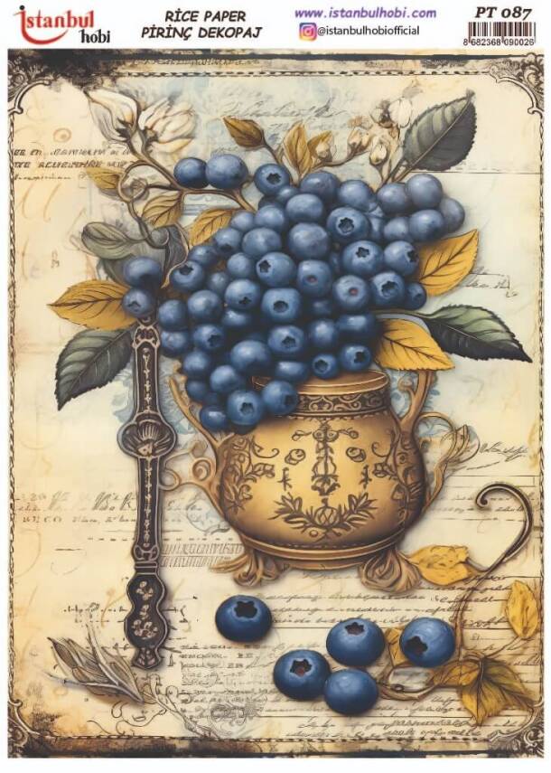 Yaban Mersini Desenli Pirinç Dekopaj Model : PT 00087 - 1
