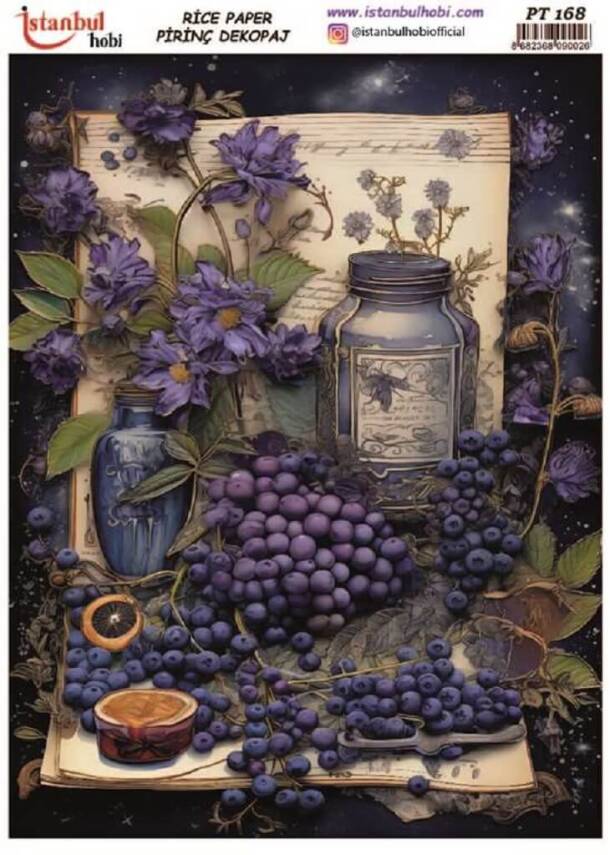 Yaban Mersini Desenli Pirinç Dekopaj Model : PT 00168 - 1