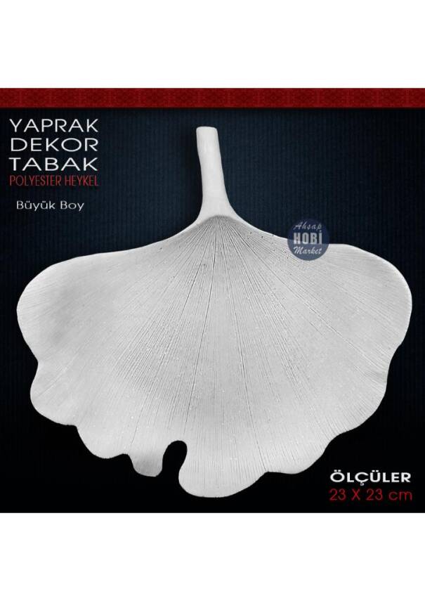 Yaprak Dekor Tabak Büyük Boy (23x23 cm) Ham Polyester - 1