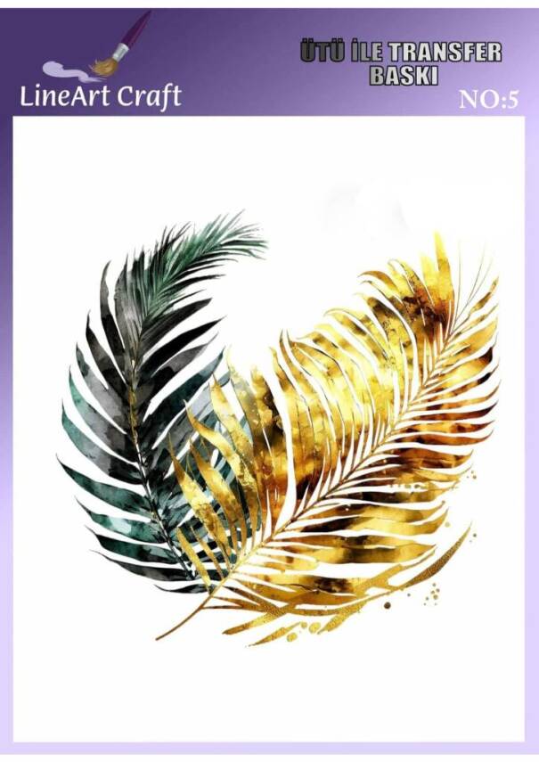 Yaprak Desenli Kumaş Transfer Kağıdı LNT-K005 (20x20 cm) - 1