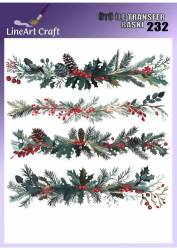 Yaprak Desenli Kumaş Transfer Kağıdı LNT-K232 (20x20 cm) - Line Art