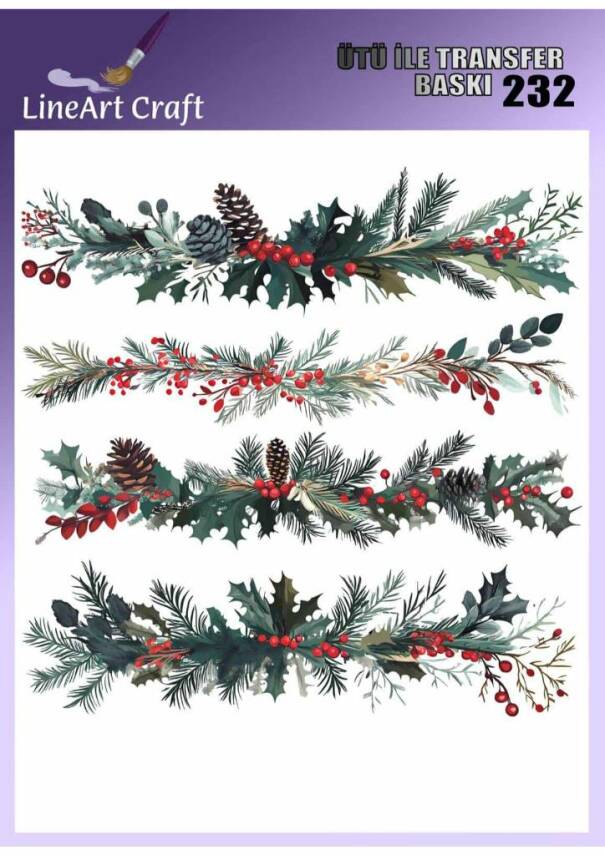 Yaprak Desenli Kumaş Transfer Kağıdı LNT-K232 (20x20 cm) - 1