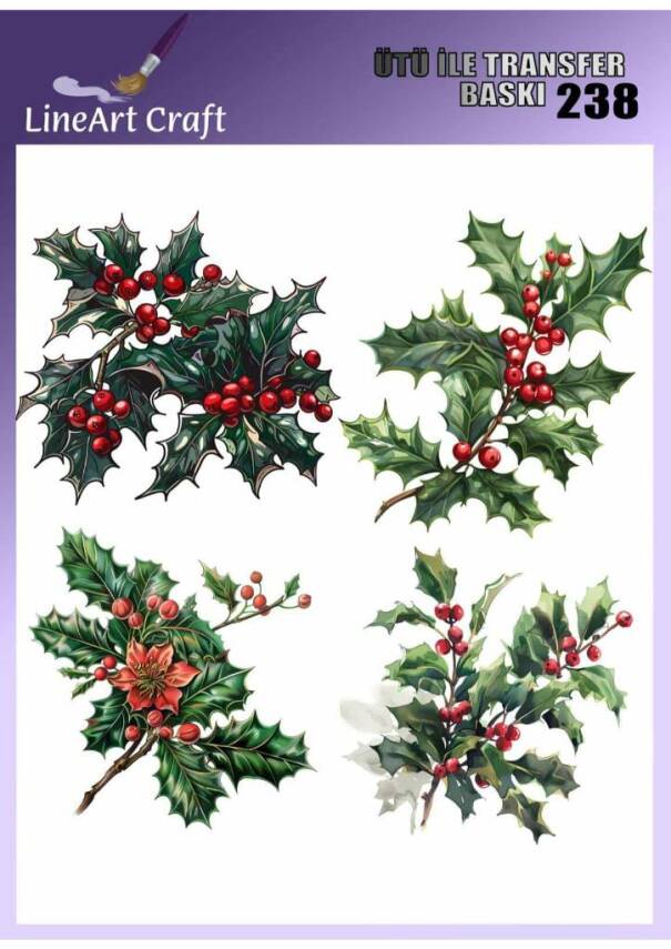 Yaprak Desenli Kumaş Transfer Kağıdı LNT-K238 (20x20 cm) - 1