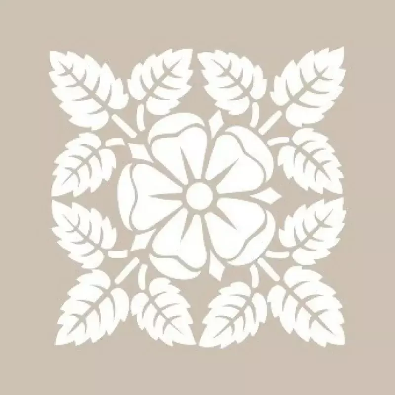 Yaprak Desenli Motifli Kare Stencil Şablon KA06 - 1