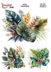 Yaprak Desenli Sulu Transfer Kağıdı STI-725 - Tual Hobi Craft İst