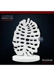 Yaprak Mercan Biblo Büyük (22x15 cm) Ham Polyester - Tual Hobi Sanat