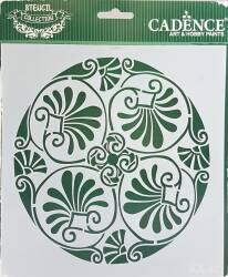 Yaprak Motifi Desenli Kare Stencil Şablon KA40 - Cadence