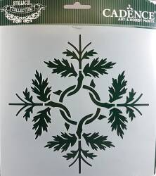 Yaprak Motifli Cadence Kare Stencil Şablon KA38 - Cadence