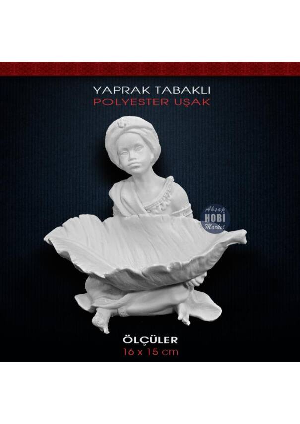 Yaprak Tabaklı Uşak Sunumluk Gondol (16x15cm) Ham Polyester - 1